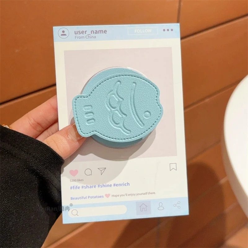 INS น่ารัก 3D Taiyaki ปลา Grip รูปที่ 5