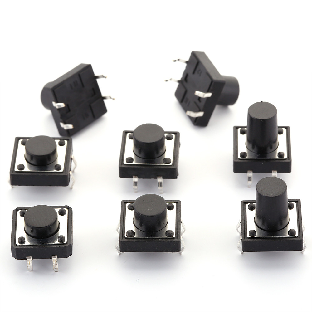 20PCS 12x12 สวิตช์ปุ่มกด DIP 12X12X4.3 สวิตช์ไฟสัมผัส 12*12*5/6/7/8/9/10/11/12/13/14/15/16 มม.สวิตช์ไฟ 4Pins