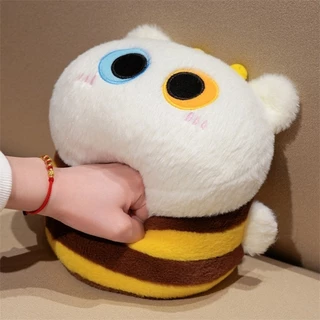 ตุ๊กตาแมวแปลงร่างเป็นผึ้งสุดน่ารัก ตุ๊กตาสัตว์แมวนุ่ม ของขวัญเด็ก ตุ๊กตากอดนอน หมอนตุ๊กตาแมวน่ารัก