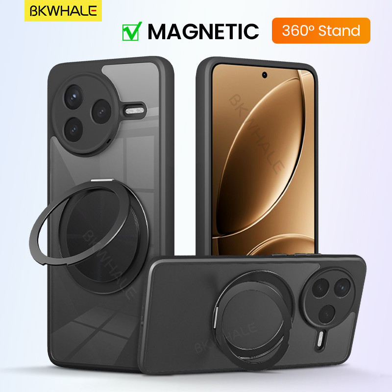 BKWHALE 360° หมุนแม่เหล็กยึดเคสโทรศัพท์สําหรับXiaomi Poco F7 Pro F6 F5 Poco X7 X6 M6Pro M8 M7 Pro F8 Ultra C85 C75 C71 Xiaomi 15T 14T 13T Pro 17 Clear Case