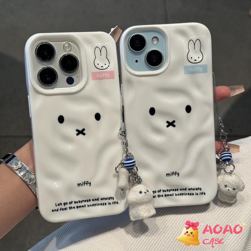 เคสไอโฟน 13 สำหรับ iPhone 16 11 15 13 14 12 Pro Max 15 14 16 6 6S Plus XR X XS คู่รักที่น่ารักคลื่นกระต่ายที่น่ารัก