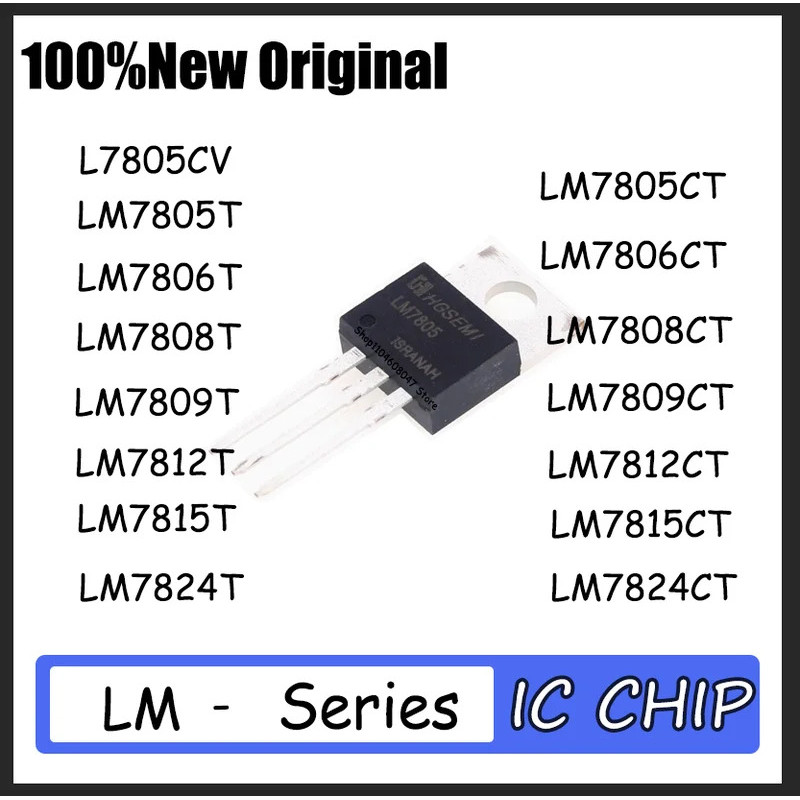 1-5PCS L7805CV LM7805T LM7806T LM7808T LM7809T LM7812T LM7815T LM7824T CT TO-220 ทรานซิสเตอร์ภาคสนาม