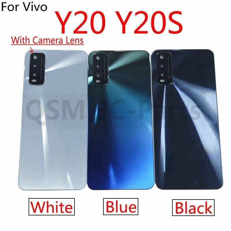 ฝาหลังพร้อมกระจกเลนส์กล้องสําหรับ Vivo Y20 Y20S