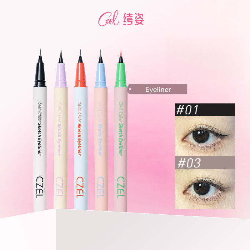 CZEL Eyeliner Cathead Eyeliner Pencil Fine Eyeliner Pencil Quick Dry Beginners Eyeliner