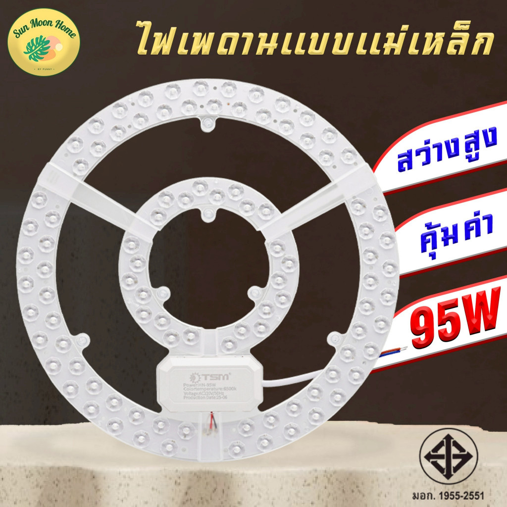 แผงไฟเพดาน LED สีขาว 95W หลอดไฟเพดาน หลอดไฟ ไฟเพดาน รุ่น TSM-LM95 แผงกลม ไฟLED