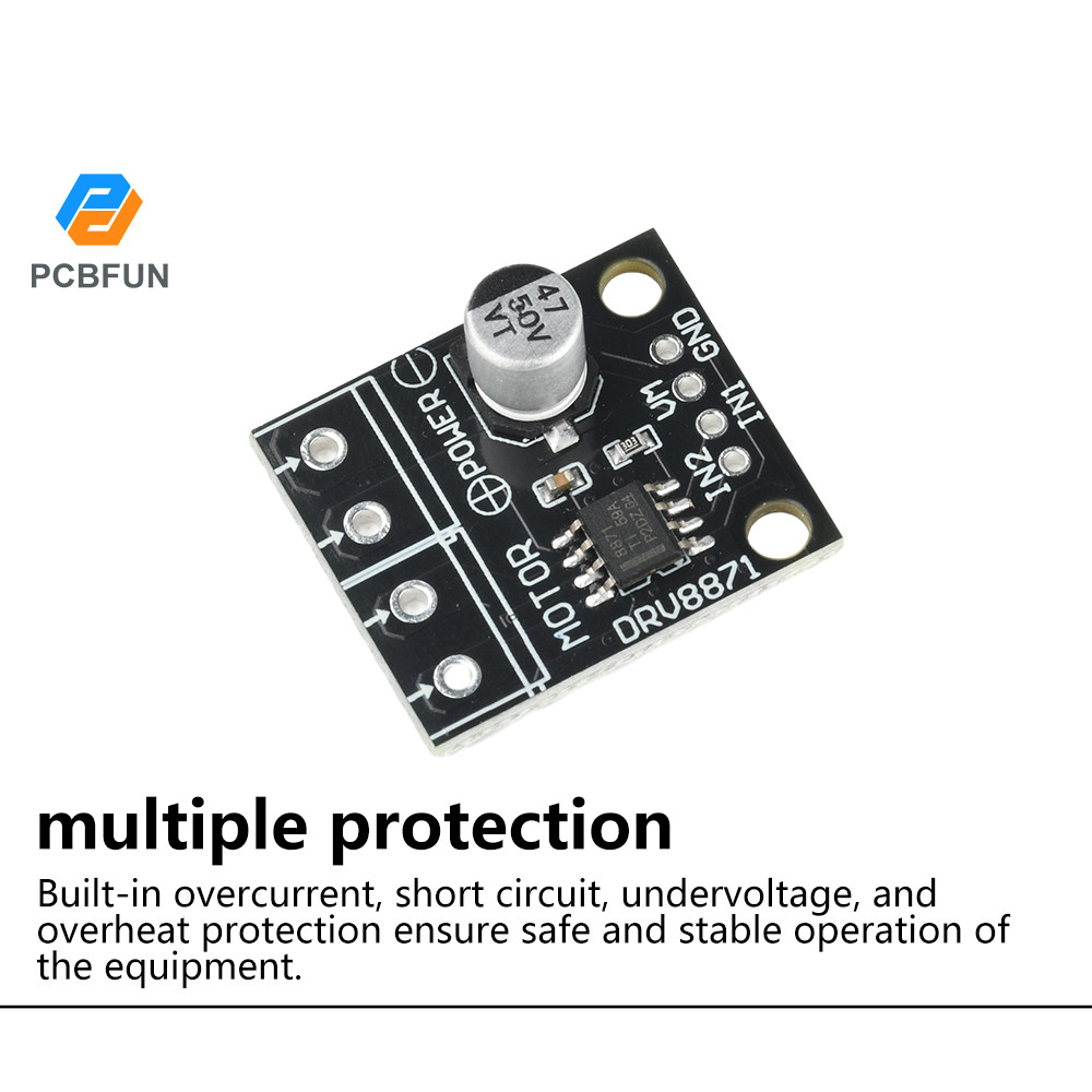 Pcbfun DRV8871 DC 6.5-45V DC H-bridge มอเตอร์โมดูล 3.6A แปรงมอเตอร์ไดร์เวอร์ PWM ควบคุมโมดูล