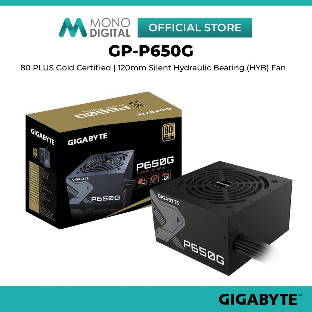 GIGABYTE P650G 80 PLUS GOLD 650W BEKALAN KUASA POWER SUPPLY PSU พร้อม MAIN JAPANESE CAPACITORS , การ