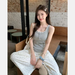 พร้อมส่งเสื้อกล้ามเย็บลูกไม้สำหรับผู้หญิงในช่วงฤดูร้อนสไตล์ใหม่ของผู้หญิงที่ร้อนแรงเสื้อ