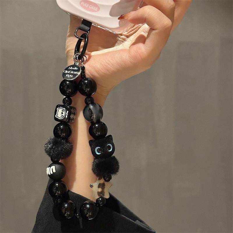 อิน ตุ๊กตาสั้นแมวลูกปัดโทรศัพท์แขวนโซ่แขวนเชือกกระเป๋ากล้องหูฟังที่สําคัญกลางแจ้งป้องกันการสูญหายโซ่จี้ - รูปที่ 4