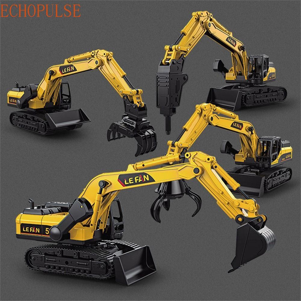 ECHOPULSE รถของเล่นจําลอง Crane/Excavator/Bulldozer พลาสติก Inertial รถบรรทุก ของเล่นสําหรับเด็ก ของขวัญคริสต์มาส