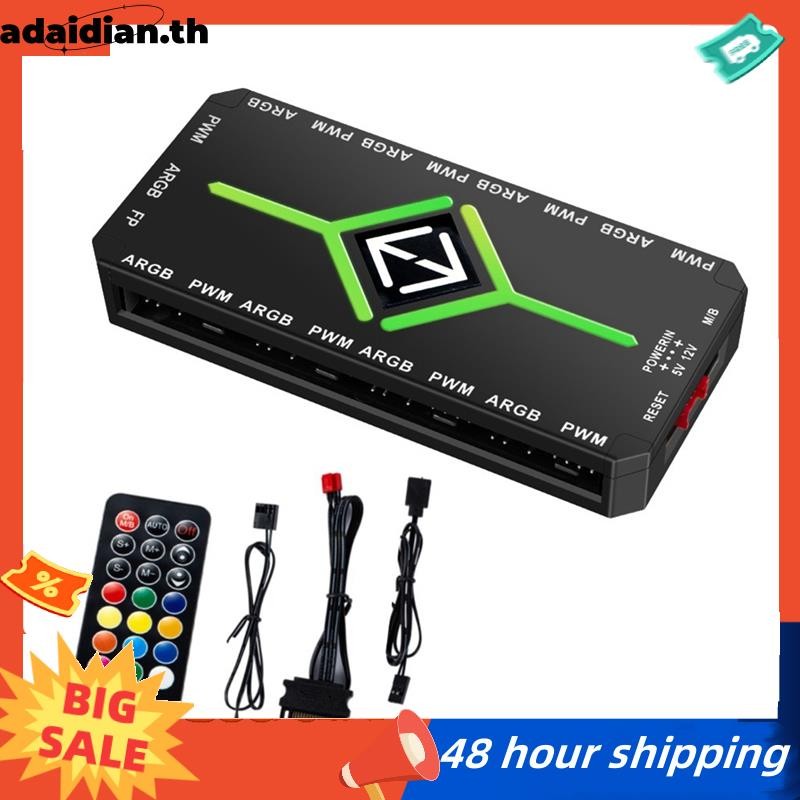 5V 3 Pin ARGB Controller Cooling 4 Pin PWM พัดลม Hub PWM ARGB พัดลม Hub สําหรับ 5V แอดเดรส ARGB คอมพ