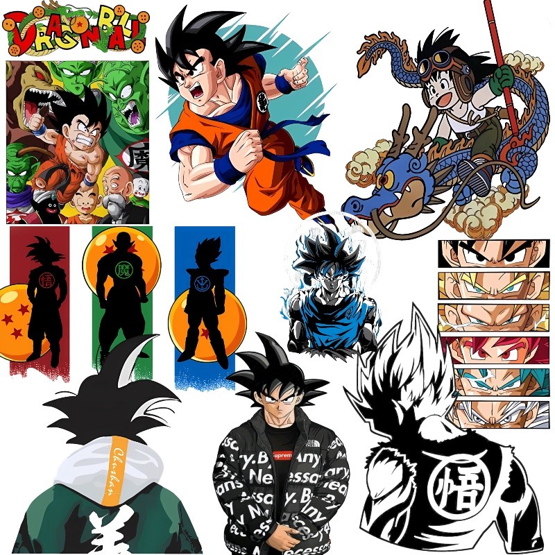 สติกเกอร์ลายการ์ตูนดราก้อนบอล สำหรับปั๊มร้อน ตกแต่งแฟชั่น สามารถทำความสะอาดและโอนความร้อนได้