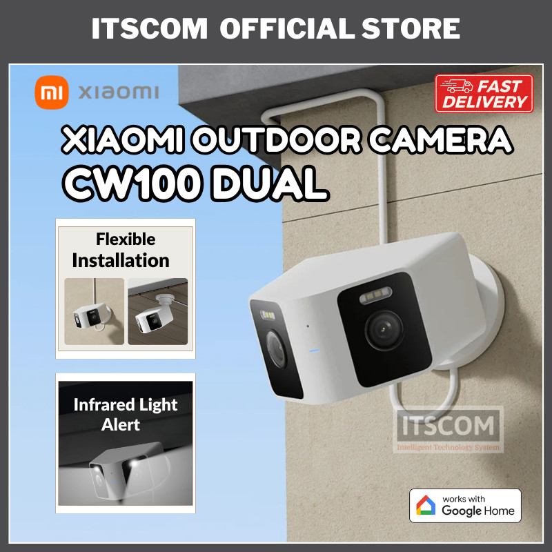 กล้องกลางแจ้ง Xiaomi CW100 Dual 3MP 2K HD ความละเอียด Dual-Lens มุมมองพาโนรามา