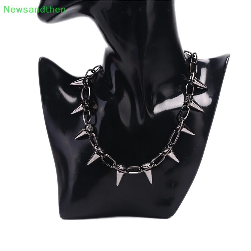 สร้อยคอแบบ Spike Rivet Punk สไตล์ Goth Rock Biker Link Chain Choker จาก Newsandthen