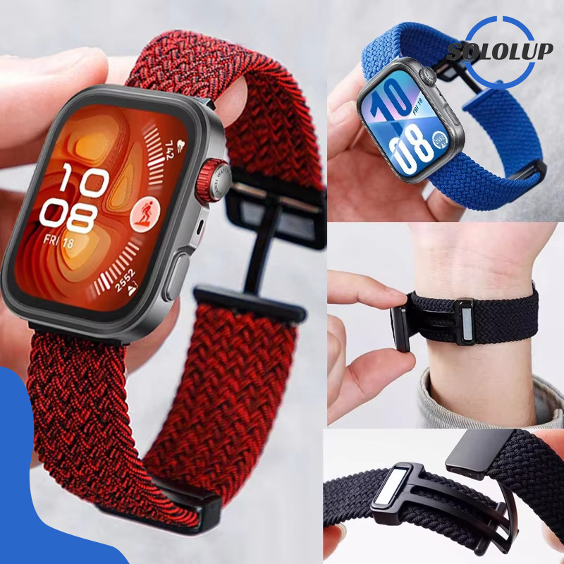 สายแม่เหล็กถัก for Huawei Watch Fit 5 4 3 / 5 Pro / 4 Pro สายไนลอนเปลี่ยนสายรัดข้อมืออุปกรณ์เสริม