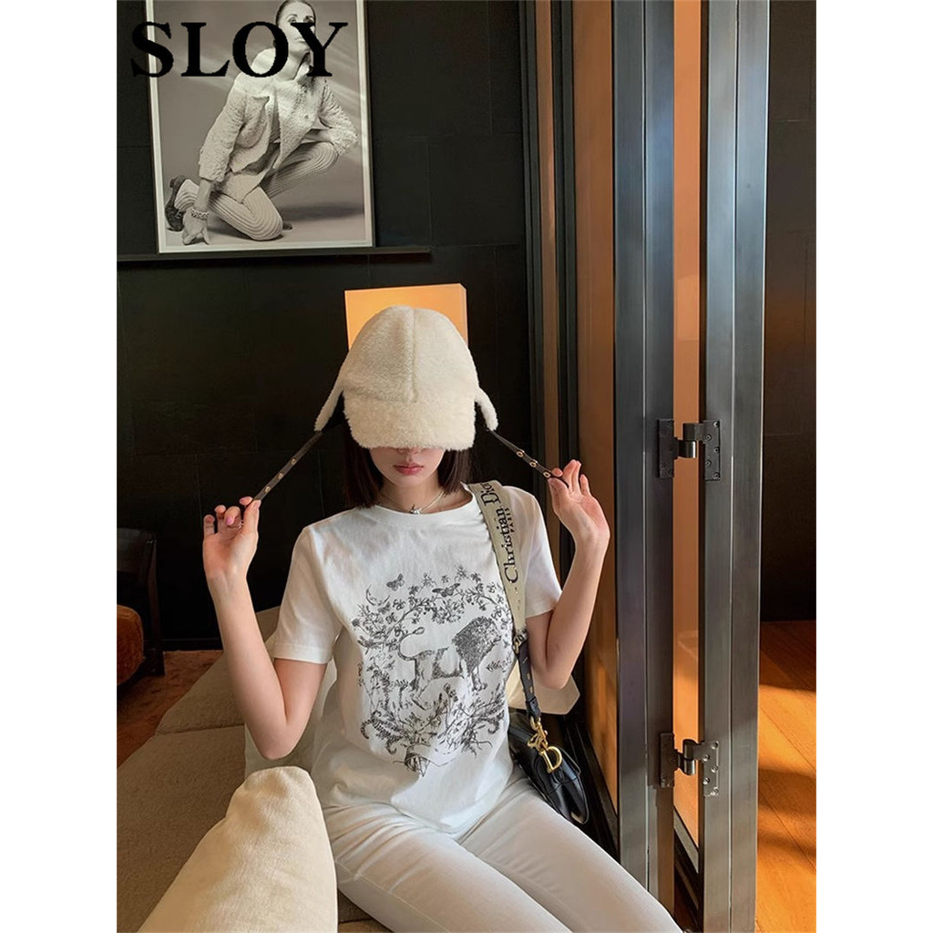 เสื้อยืดผู้หญิงพิมพ์ลายสัตว์ แขนสั้น ทรงหลวม ใส่สบาย ราคา ถูกที่สุด ดีลบีเคเค แกลเลอรีภาพที่ 3