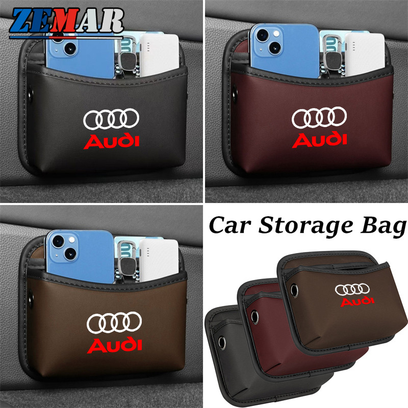Audi กระเป๋าเก็บรถยนต์สากล กระเป๋าเก็บกาวไดรเวอร์และผู้โดยสารศูนย์คอนโซลเก็บถุง A3 8l 8Y A1 Q5 TT mk