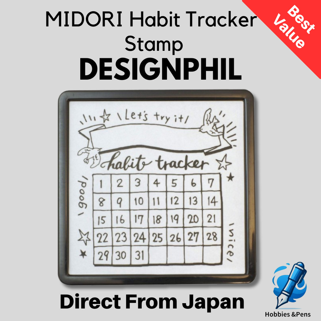 DESIGNPHIL MIDORI Stamp, Ink Pad Type, Habit Tracker Pattern 35392006