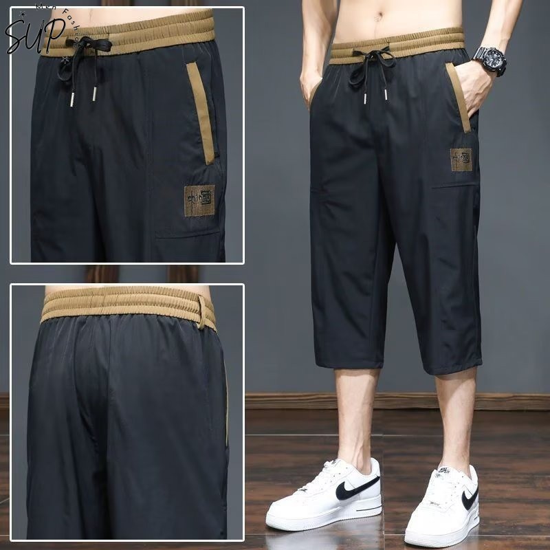 กางเกงขายาวลําลอง ผ้าเรยอน ระบายอากาศ ใส่สบาย สไตล์เกาหลี สําหรับผู้ชาย ไซซ์ M-5XL กางเกงกีฬาผู้ชายผ้าร่ม