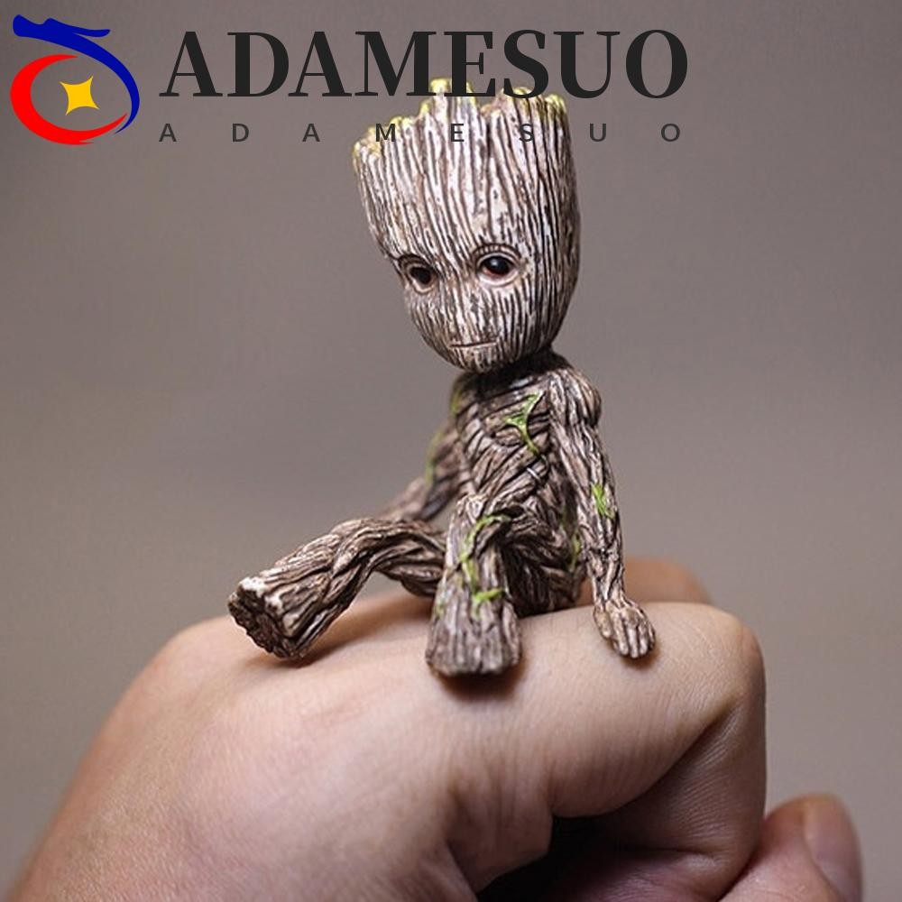 ADAMESUO Groot รูปของเล่นตุ๊กตา 6 ซม.นั่ง Mini Groot