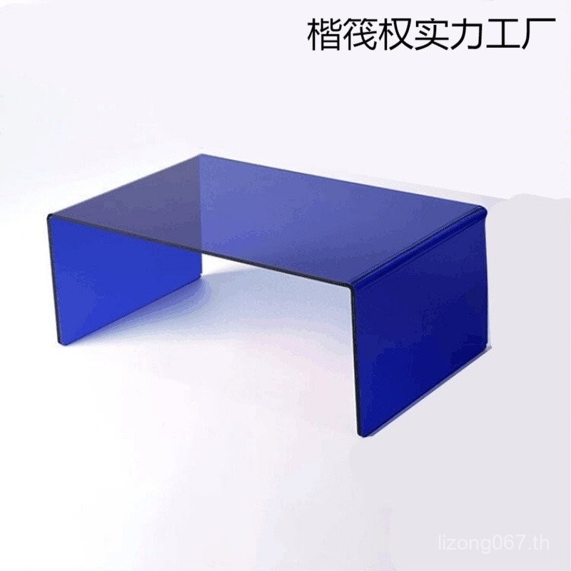 โปร่งใสโปร่งใสขาตั้งจอแสดงผลเครื่องประดับสีฟ้า Hand-Made ชั้นวางสีดํา Live Desktop อะคริลิคยกระดับ R