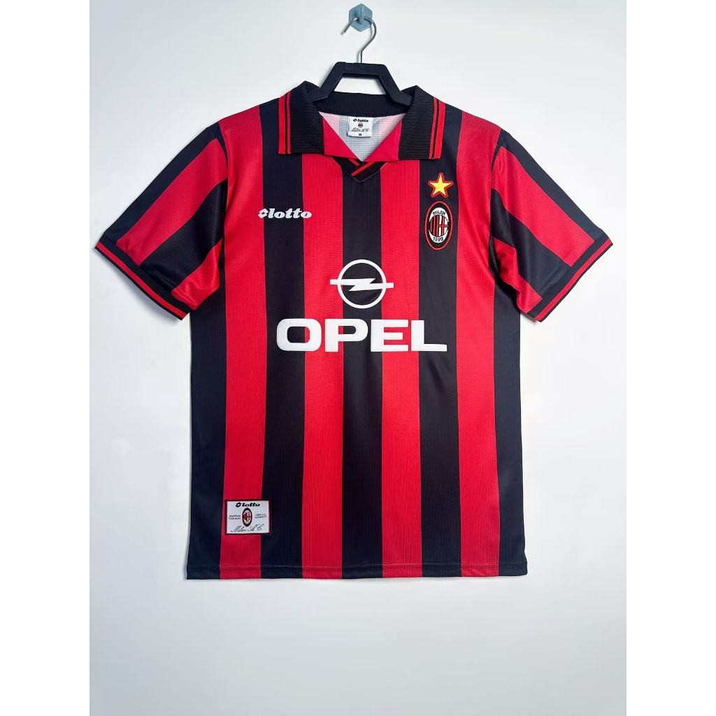 #AM 97-98 Home Retro Soccer Jersey Football #BAGGIO #MALDINI #WEAH