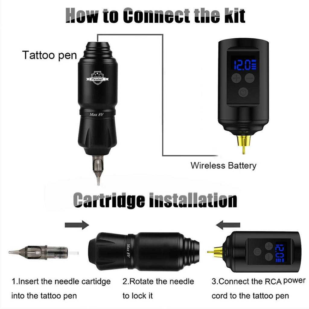 YILONG Rocket Dual-Battery Wireless Tattoo Pen Kit รูปที่ 5