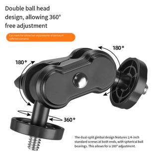 ขาตั้งโทรศัพท์มือถือ อะแดปเตอร์ ABS ขาตั้งเปลี่ยนสด Universal Universal ขาตั้งกล้อง Pea 360 pan-เอียงอะแดปเตอร์อุปกรณ์เสริม 1/4 อินเทอร์เฟซ, อินเทอร์เฟซลูกหมาก 17.4 มม.