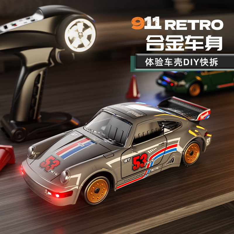 R RC Alloy Drift Car 1: 43 Gyroscope ประตูคู่ 2.4G Full Scale คันเร่งไฟเลี้ยวรีโมทคอนโทรลรถ