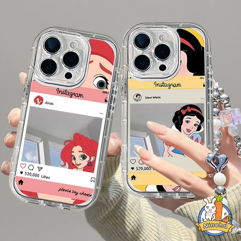 SAMSUNG แนวโน้มการ์ตูนน่ารักเจ้าหญิงกระจกสําหรับsamsung A05 A05s A03 A02s A10S A15 A12 A13 A14 A24 A25 A32 A34 A35 A51 A54 A55 4G 5Gเคสโทรศัพท์ป้องกัน