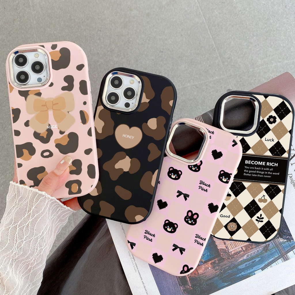 เคส Realme C53 Note 50 C11 C55 C2 C15 C35 C67 C51 10 C21Y C33 8 6 7 PRO 5i 8i 7i 6i 5 C21 C31 โบว์สีกากีสวยๆ เคสโทรศัพท์