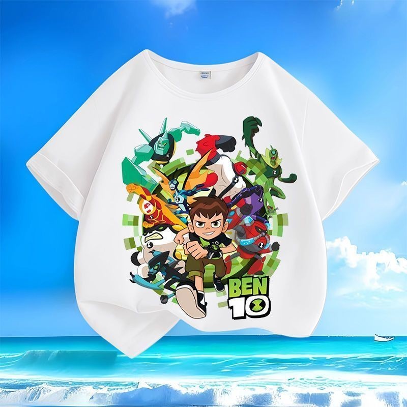 Brawlstars BrawlStars เกม Merchandise ฤดูร้อนผู้ชายผู้หญิงกลางเด็กเล็กครึ่งแขนเสื้อยืดผ้าฝ้ายแท้อินเ