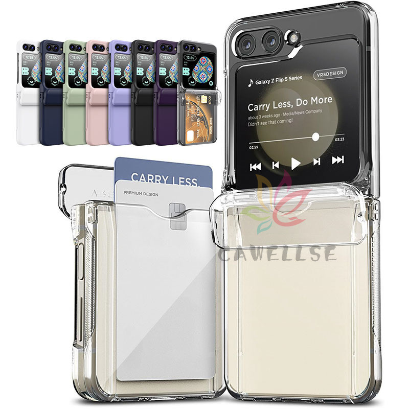 SAMSUNG หรูหราสปริงโหลดบานพับการ์ดแทรกเคสโทรศัพท์samsung Galaxy Z Flip 6 Z Flip 5 Z Flip 4 Z Flip 3 