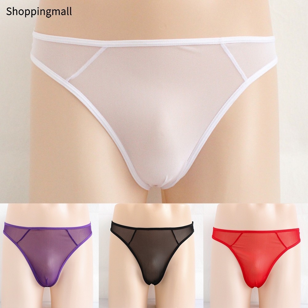 [BETL]Mens Sexy string Pouch Thong G-string T-Back Thin Mesh Sheer See-Through Briefs