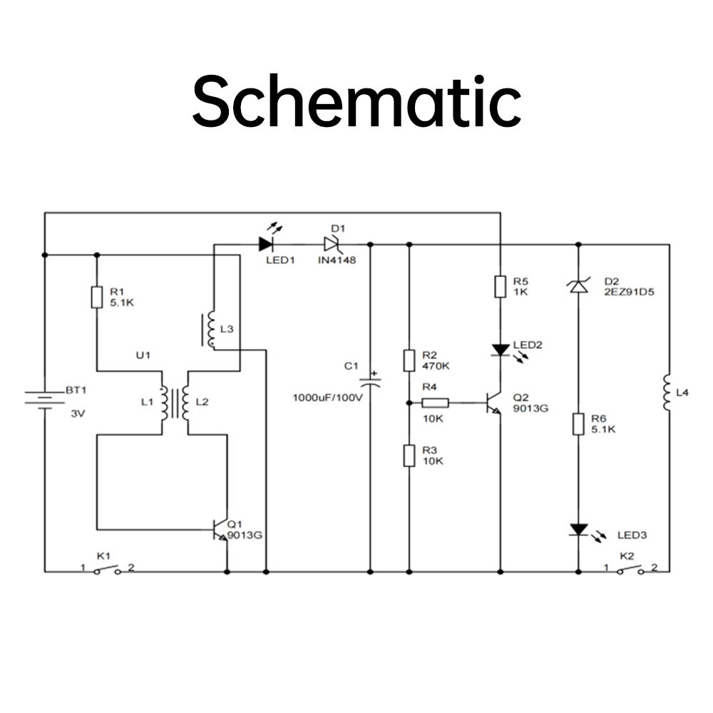 Diymore DC3V แรงดันไฟฟ้าสูงเครื่องส่งสัญญาณแม่เหล็กไฟฟ้า Diy ชุด Coil Boost โมดูลแผงวงจรเชื่อมออกกําลังกายอิเล็กทรอนิกส์ชิ้นส่วนทดลองวิทยาศาสตร์ - รูปที่ 6