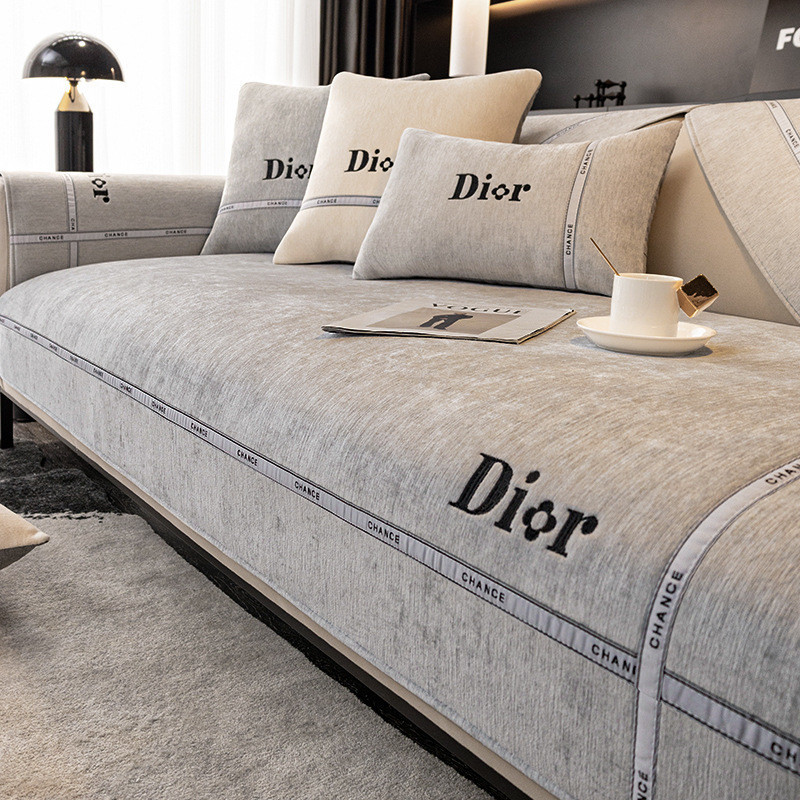 Anti-cat Scratch โซฟา Dirt-Resistant เบาะ High-End Chenille เบาะโซฟา Four Seasons Universal Anti-Slip เบาะหรูหราหนังโซฟาพนักพิงผ้าเช็ดตัวผ้า