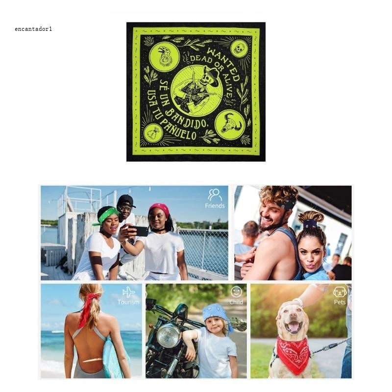 ✿ Hiphop Skull พิมพ์ Headscarf Breathable Kerchiefs ชาติพันธุ์ Turbans สําหรับรถจักรยานยนต์สาวไนท์คลับการถ่ายภาพเครื่องมือ