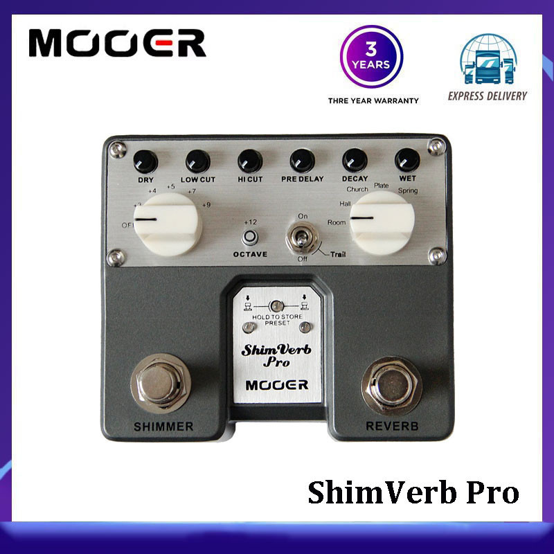 Mooer ShimVerb Pro Digital Reverb กีตาร์ 5 โหมด Reverb Twin Footswitch Floating-point DSP ชิปกีตาร์อ