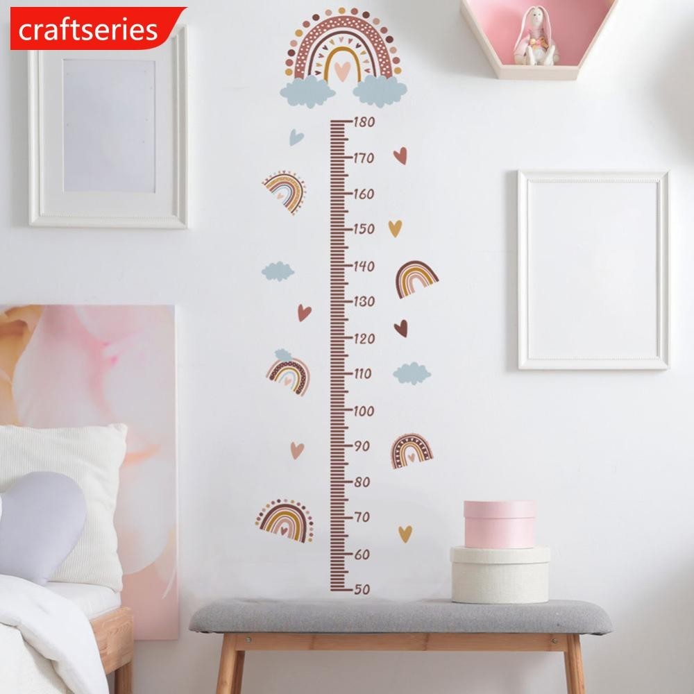 Craftseries สายรุ้งความสูงวัดสติ๊กเกอร์ติดผนังสําหรับห้องเด็กความสูง Ruller Grow Up Chart สติ๊กเกอร์