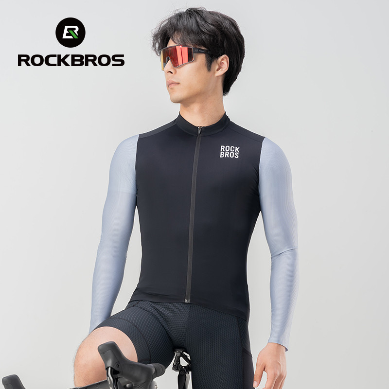 ร็อคโบรส์ แขนยาวย์ผู้ชายระบายอากาศน้ําหนักเบาขี่จักรยานการแข่งขันย์สะท้อนแสงยืดหยุ่น จักรยานเสือภูเขา จักรยานถนนขี่จักรยานเสื้อผ - รูปที่ 2