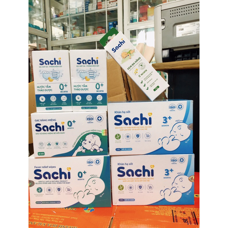 Sachi ไม้กวาดเช็ดลดไข้ 0m+ & 3m+ sachi น้ําอาบน้ําสมุนไพร sachi ครีมอเนกประสงค์