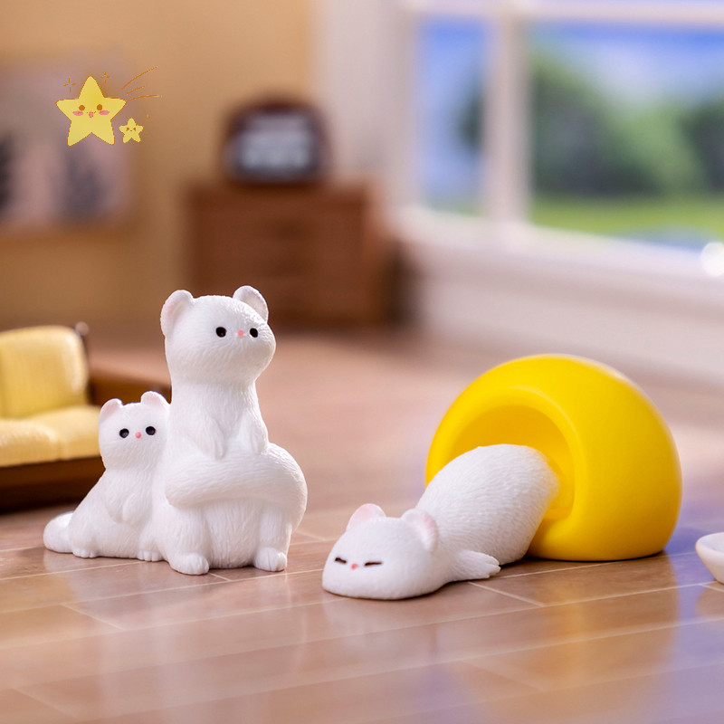[JBTH] น่ารักการ์ตูน Mini Ferret DIY ตกแต่งบ้านเดสก์ท็อป Kawaii Miniatures ตุ๊กตาเครื่องประดับขนาดเล็กอุปกรณ์เสริมหัตถกรรมเด็กของขวัญ [JB]