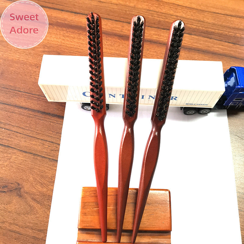 Sweetadore Salon Teasing กลับผม Diy แปรงหมูป่าไม้ Slim Line หวี Hairbrush Extension Hairdressing เครื่องมือจัดแต่งทรงผมมืออาชีพ TH