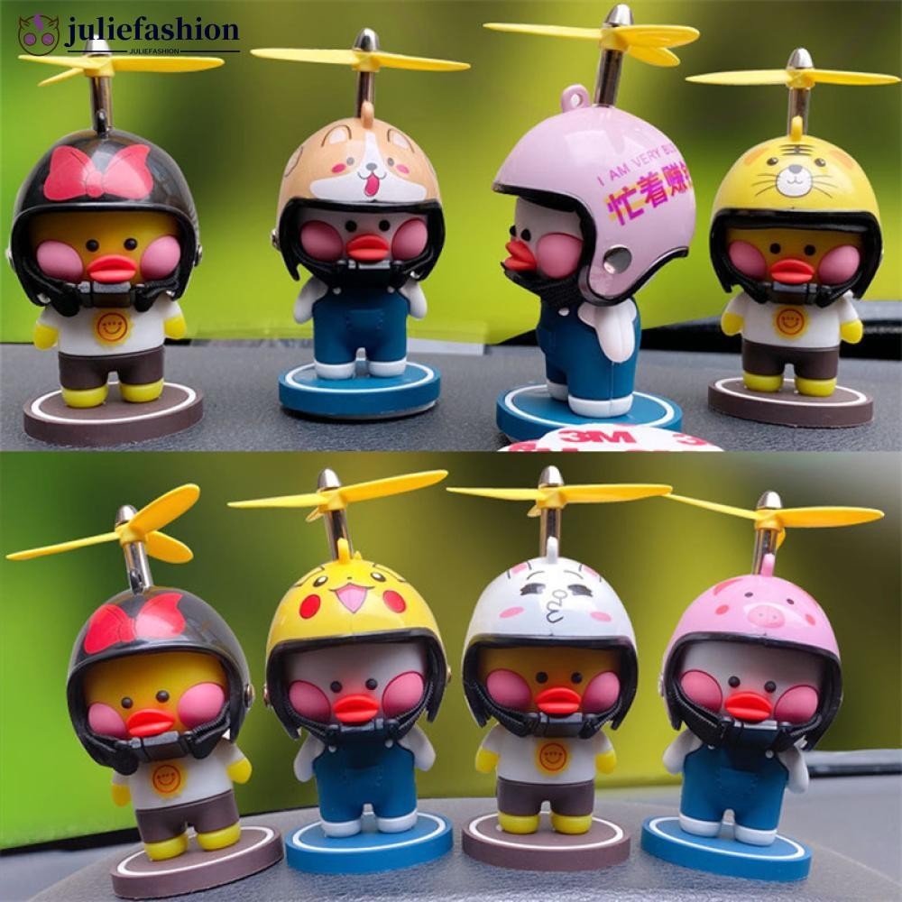 JULIEFASHION เป็ดน้อยน่ารักหมวกกันน็อคใบพัด Airscrew เครื่องประดับรถลมหักลมทําลายของเล่นมอเตอร์ขี่ตก