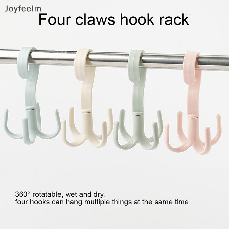 Yfe Four-Claw Hook Multi-Functional Multi-Purpose Movable Hook หมุนได้แขวนกระเป๋าหมวกผ้าพันคอหอพัก Punch-Free Hooks N