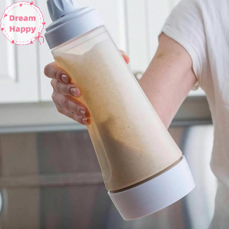 Dreamhappy Hand Batter Dispenser Batter Mixer Bottle Cupcake Pancake Crepe Batter Dispenser TH