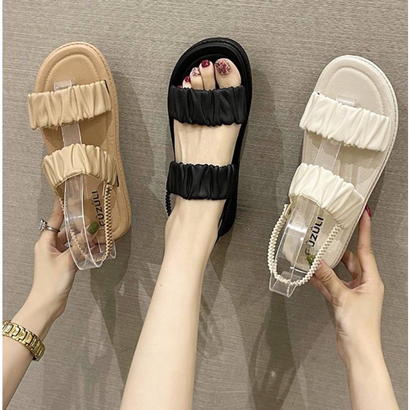 🚚 พร้อมส่ง🚚รองเท้าแตะแบบสวมสองตอนรุ่นใหม่ นุ่ม แตะรัดส้นรุ่น X012