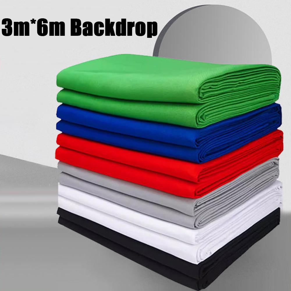 Photo Studio ฉากเขียว 3x6m Green Screen Polyester Cotton Cloth Photography Chromakey Background Backdrop