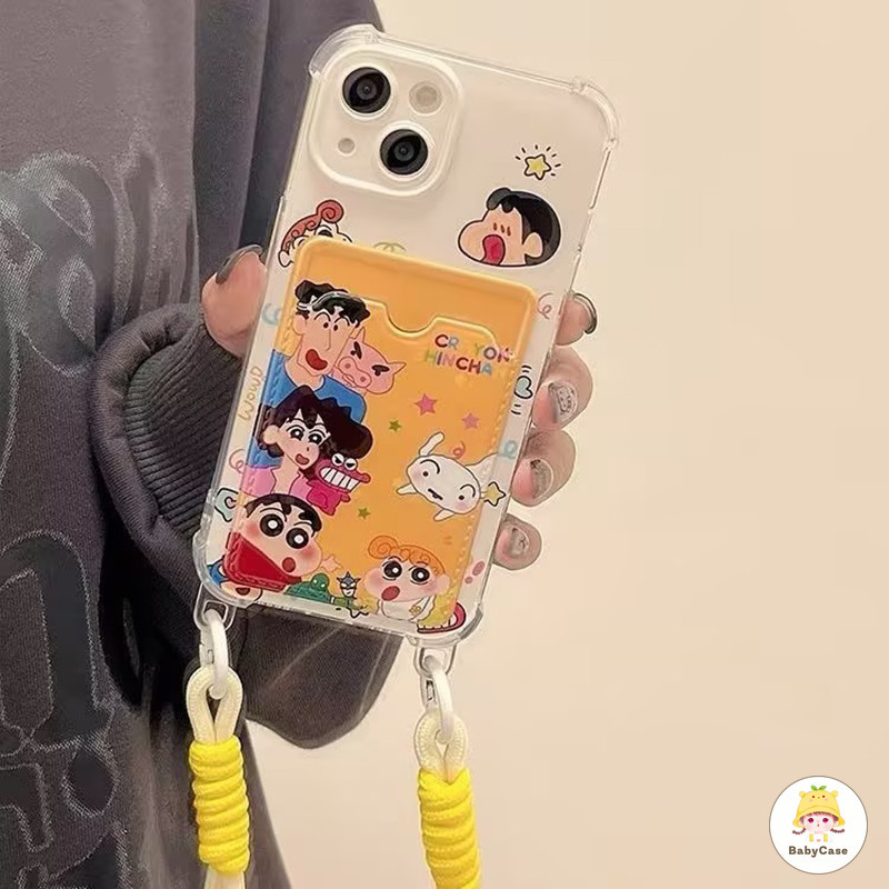 ไดโนเสาร์น่ารักสีสันสดใสเครยอนชินจัง ช่องใส่บัตรพร้อ เคสIPhone 16 11 13 15 12 14 Pro Max XS X XR Max 7 14 15 8 Plus SE - รูปที่ 3