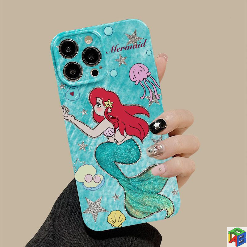 การ์ตูน Mermaid Apple 15promax เคสโทรศัพท์ Iphone14plus ใหม่ 13 การ์ตูน 12/11 ฟิล์ม X เคสแข็ง